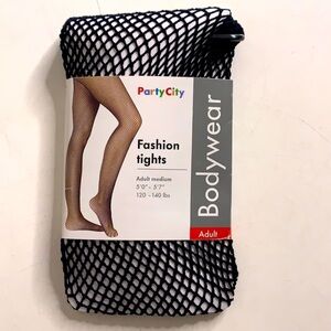 New body wear basic black fishnet stockings party city adult medium nwt